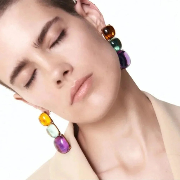 Zara Colorful Jewel Earrings - Picture 1 of 9
